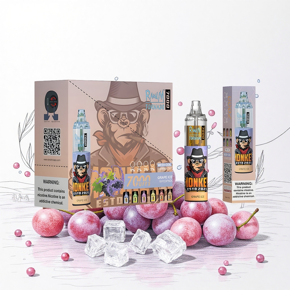 RandM Fumot Tornado 7000 Puffs 14 ML E-liquid Szőlő Jég Hungary Vapes