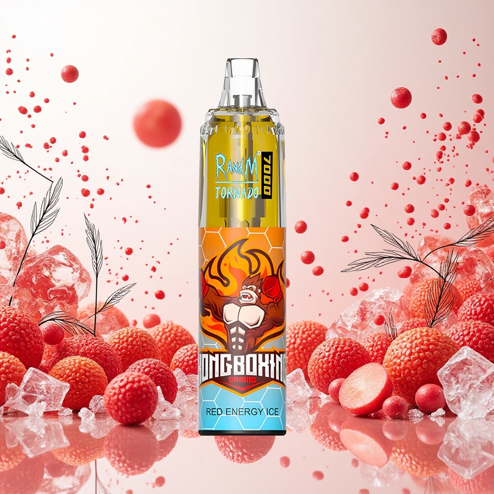 RandM Fumot Tornado 7000 Puffs 14 ML E-liquid Vörös Energia Jég Hungary Vapes