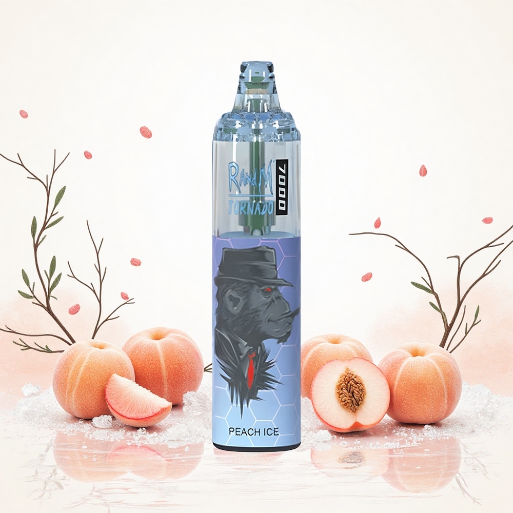 RandM Fumot Tornado 7000 Puffs 14 ML E-liquid Őszibarack Jég Hungary Vapes