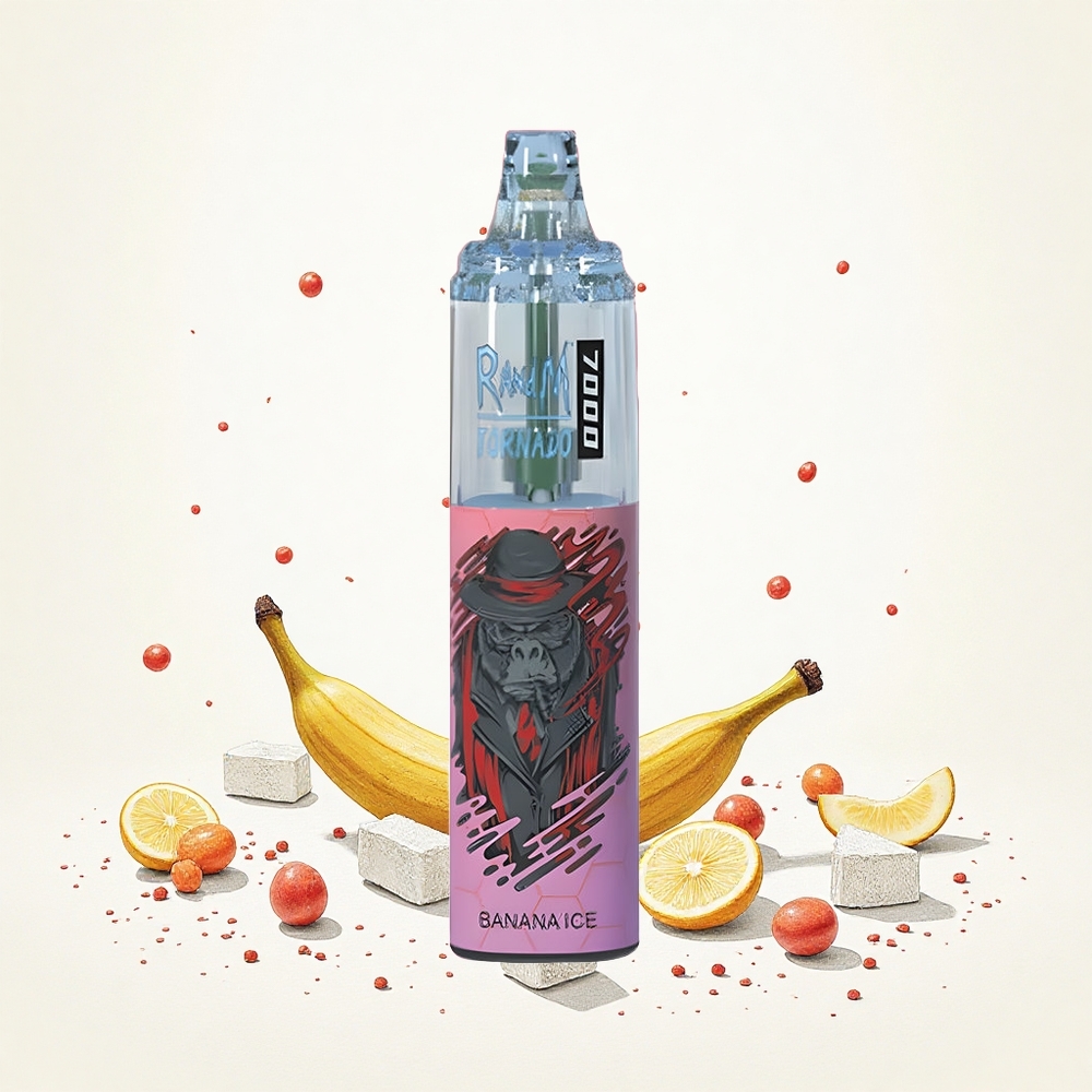 RandM Fumot Tornado 7000 Puffs Banán Jég 14 ML E-liquid 850 MAH Battery Hungary Vapes