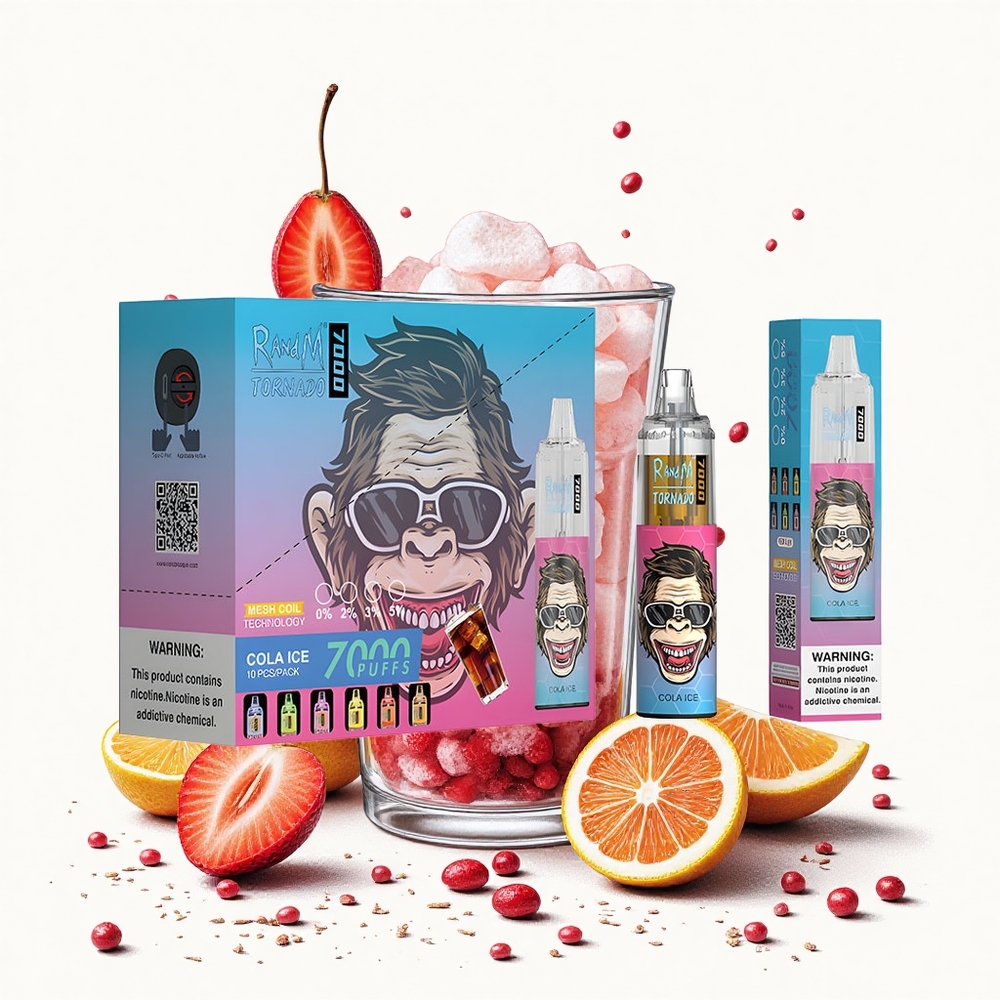 RandM Fumot Tornado 7000 Puffs Cola Jég 14 ML E-liquid 850 MAH Battery Hungary Vapes