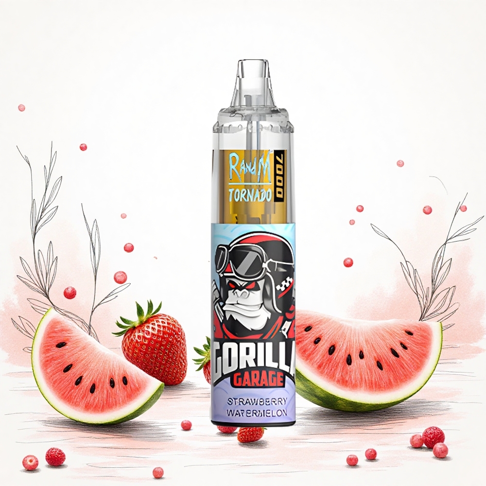 RandM Fumot Tornado 7000 Puffs Eper-Görögdinnye 14 ML E-liquid Mesh Coil Hungary Vapes