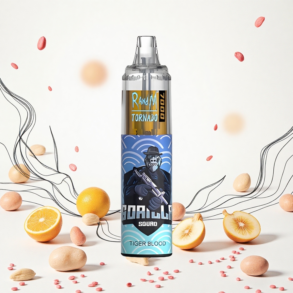 RandM Fumot Tornado 7000 Puffs Tiger Vérel (14 ML E-liquid 850 MAH Battery) Hungary Vapes
