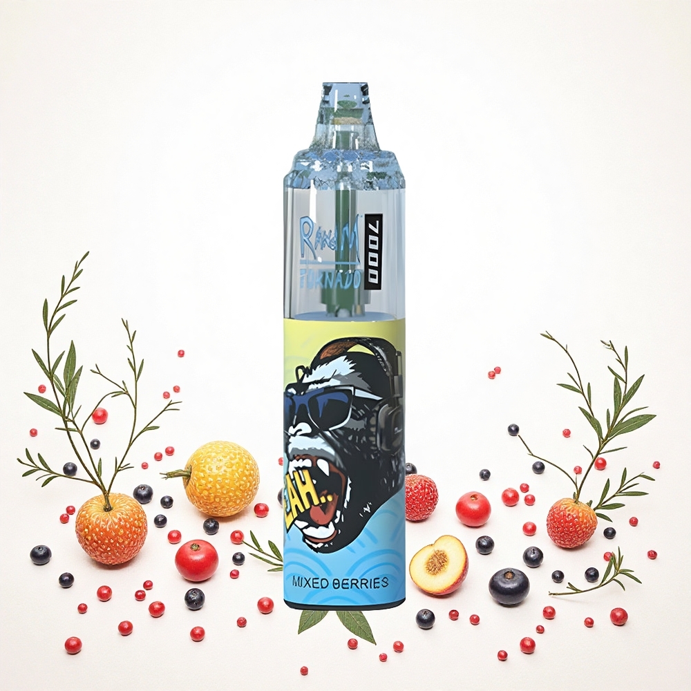 RandM Fumot Tornado 7000 Puffs Vegyesbogyó 14 ML E-liquid 850 MAH Battery Hungary Vapes