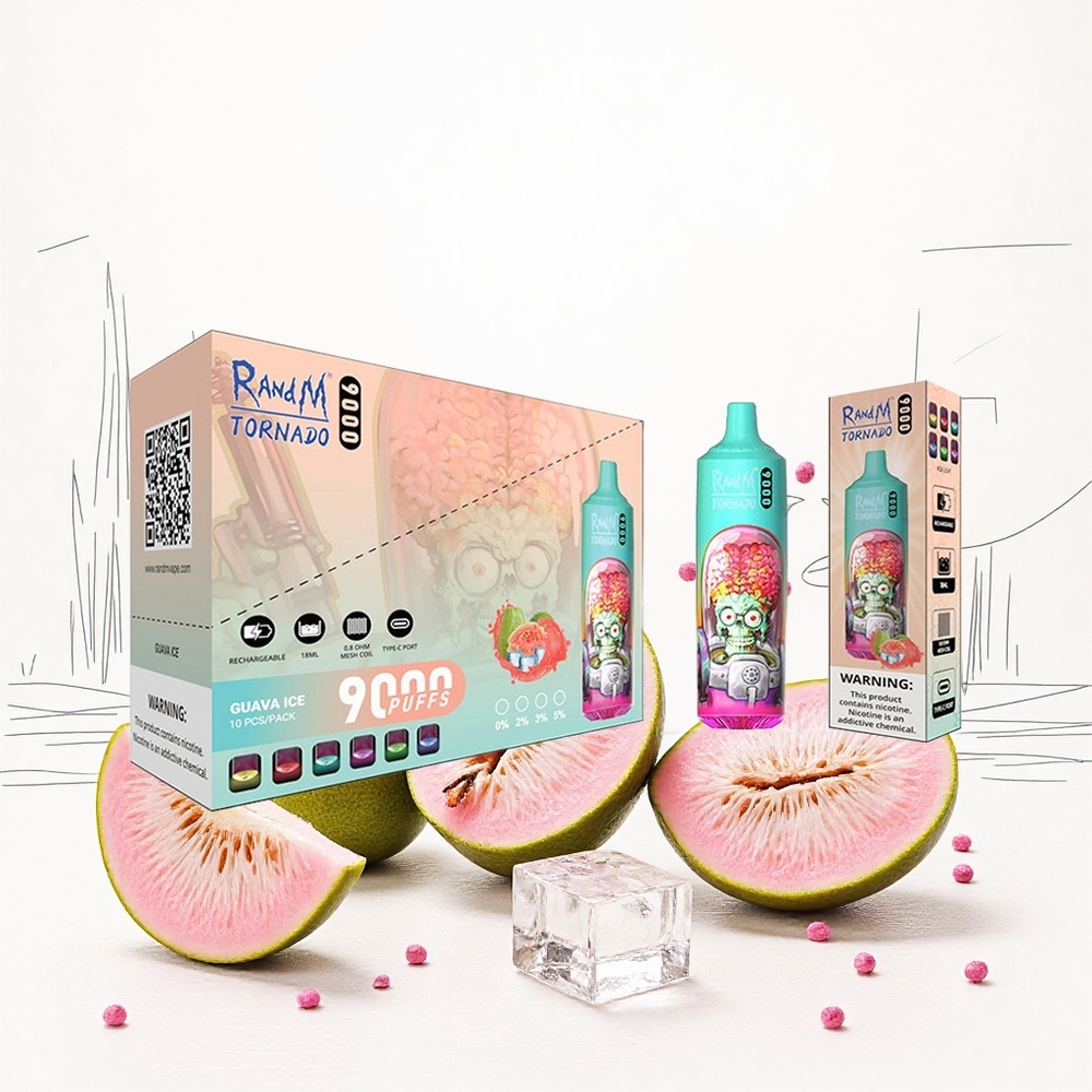 RandM Fumot Tornado 9000 Puffs 18 mL Folyadékkapacitás Guava Jég Hungary Vapes
