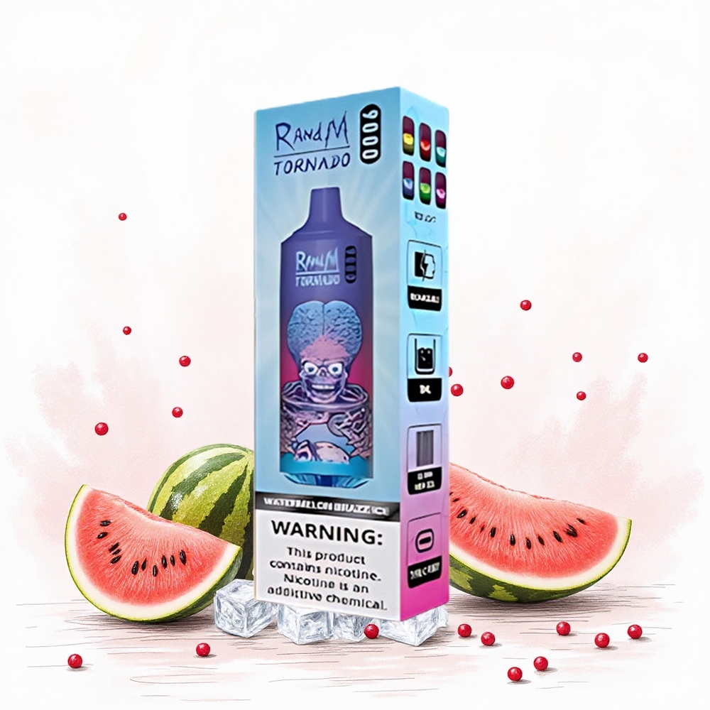 RandM Fumot Tornado 9000 Puffs 18 mL Görögdinnye Brazz Jég Hungary Vapes