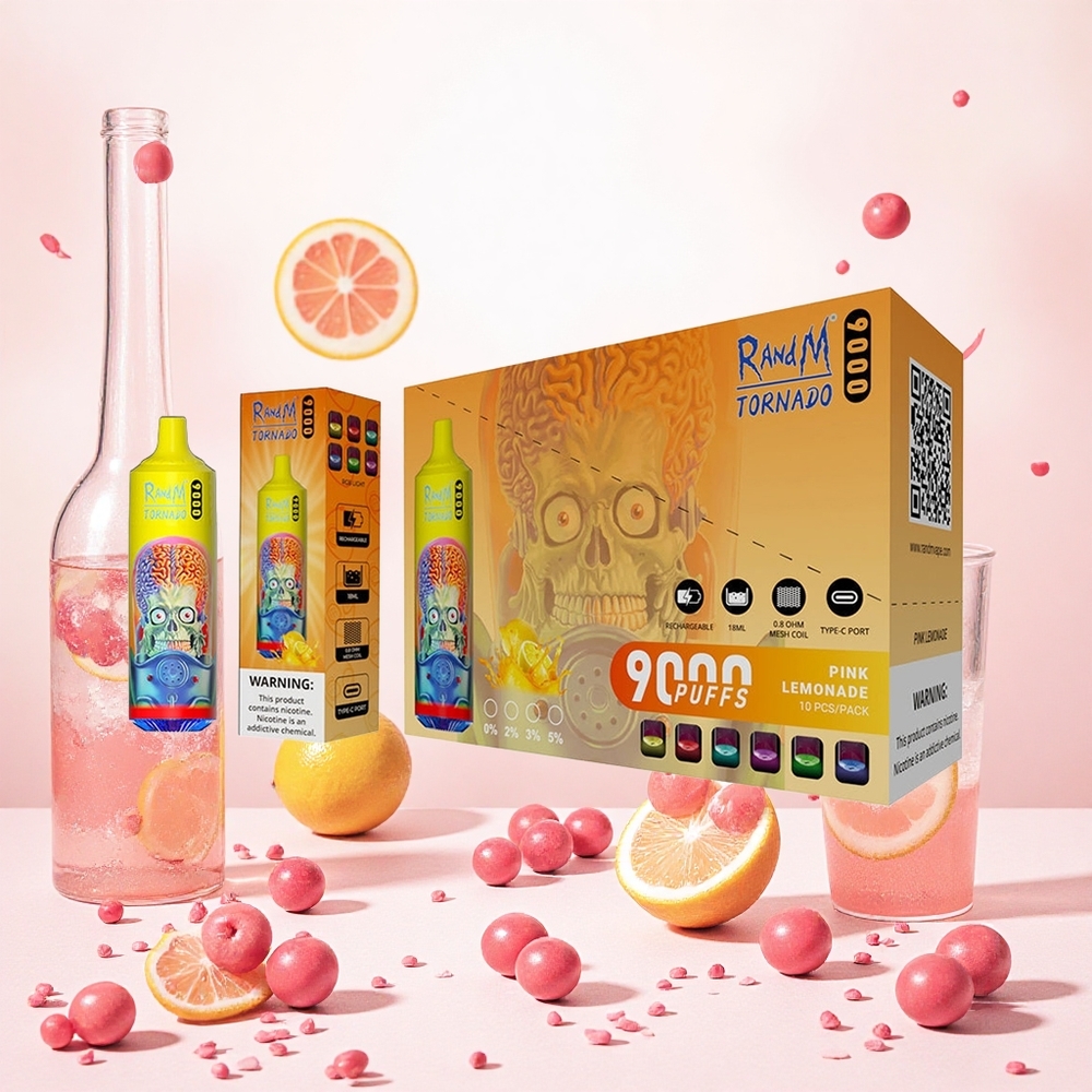 RandM Fumot Tornado 9000 Puffs 18 mL Rózsaszín Limonádé Hungary Vapes