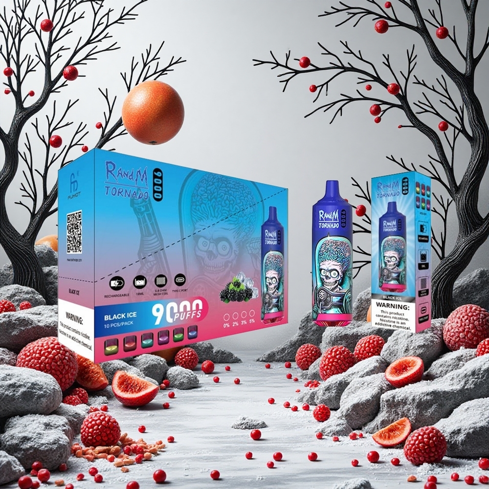 RandM Fumot Tornado 9000 Puffs Black Ice (9000 Füst 18 mL E-liquid) Hungary Vapes