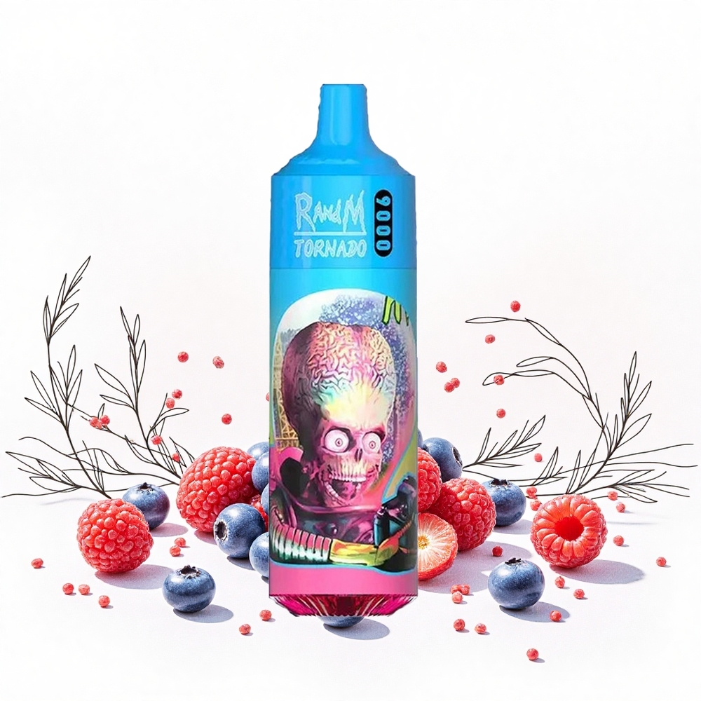 RandM Fumot Tornado 9000 Puffs Blueberry Savanyú Málna 18 mL E-liquid és 850 mAh Akkumulátor Hungary Vapes
