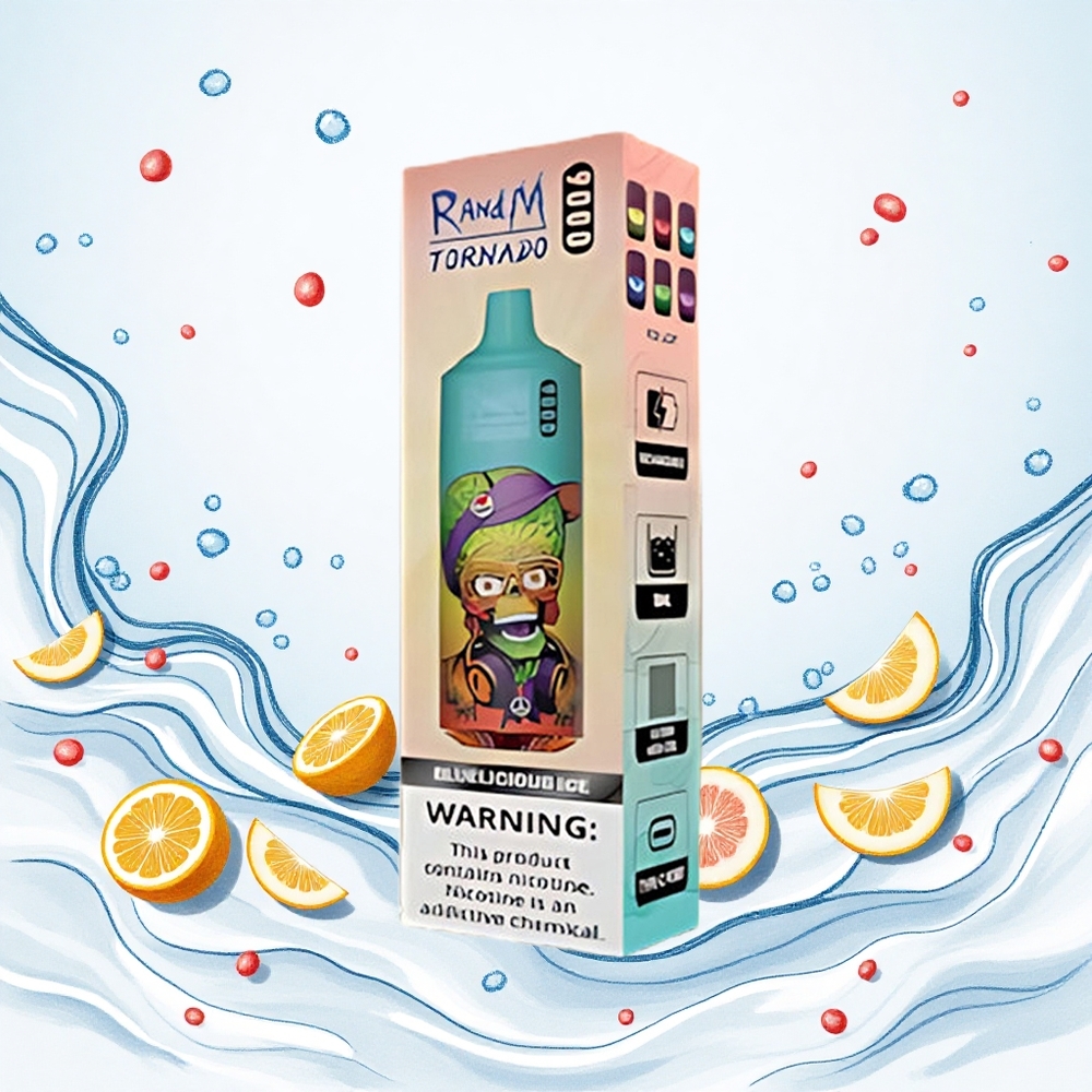 RandM Fumot Tornado 9000 Puffs Eldobható E-cigaretta 9000 Puffs és 18 mL E-liquid Kékjég (Bluelicious Ice) Hungary Vapes
