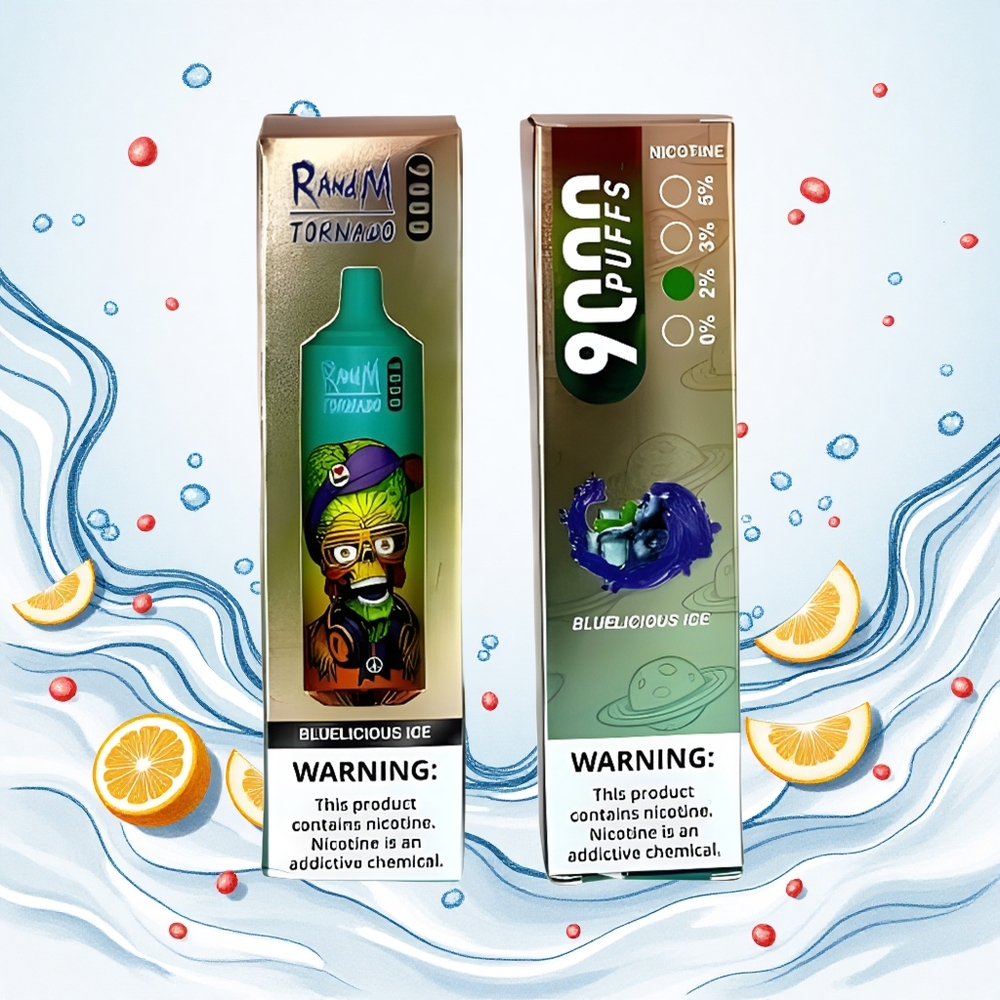 RandM Fumot Tornado 9000 Puffs Eldobható E-cigaretta 9000 Puffs és 18 mL E-liquid Kékjég (Bluelicious Ice) Hungary Vapes