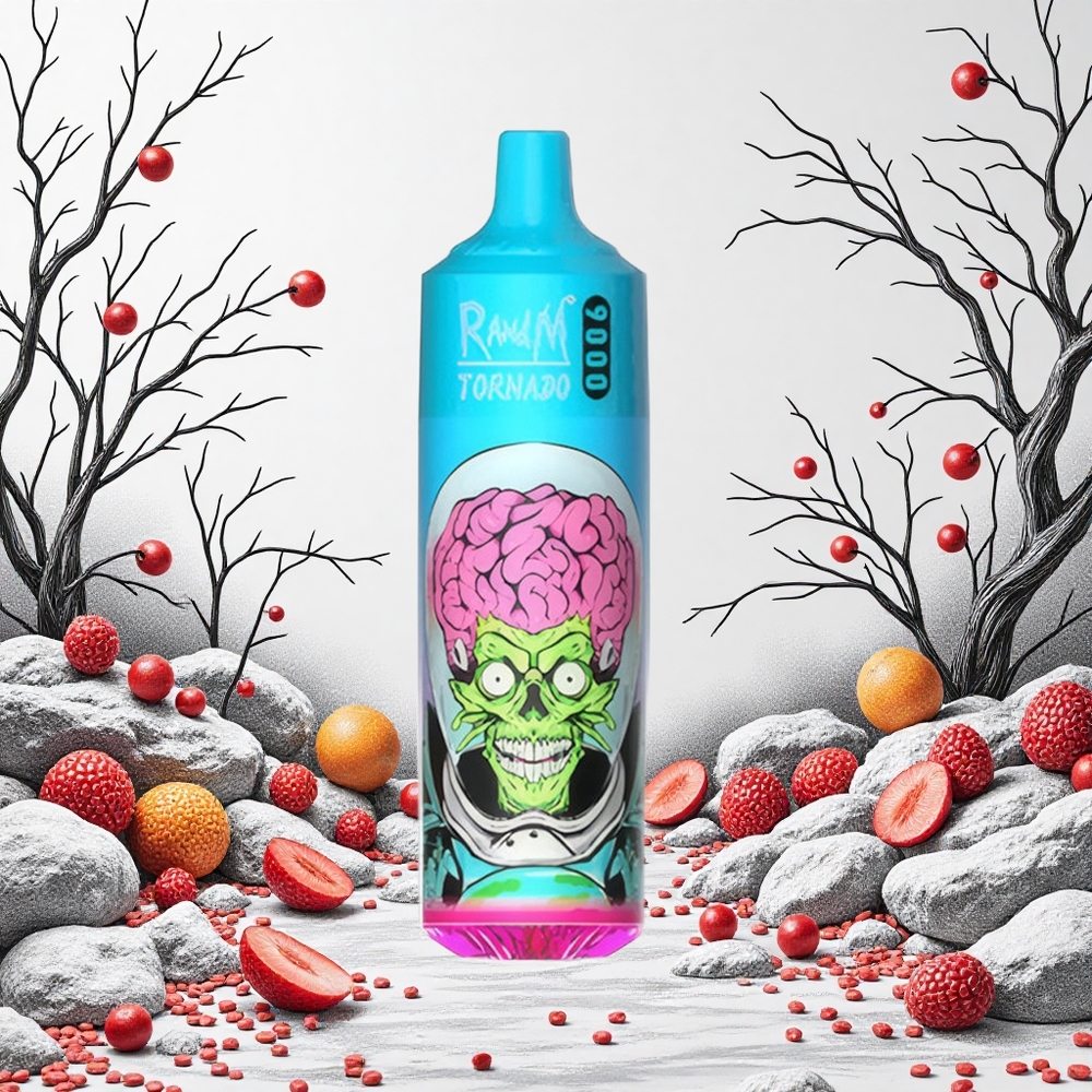 RandM Fumot Tornado 9000 Puffs Eldobható Vape Fekete Sárkány Jég 9000 Puffs és 18 mL E-liquid Hungary Vapes