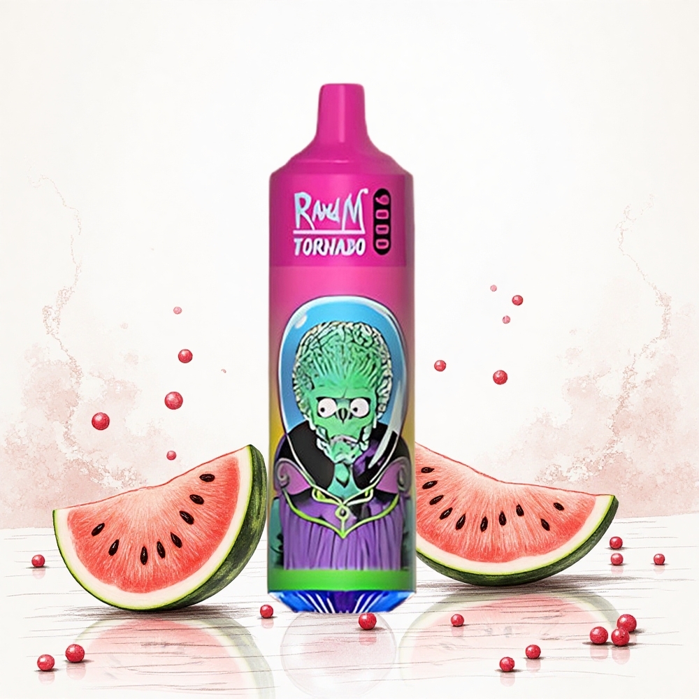 RandM Fumot Tornado 9000 Puffs Görögdinnye Buborékrágó 18 mL E-liquid és 850 mAh Tölthető Hungary Vapes