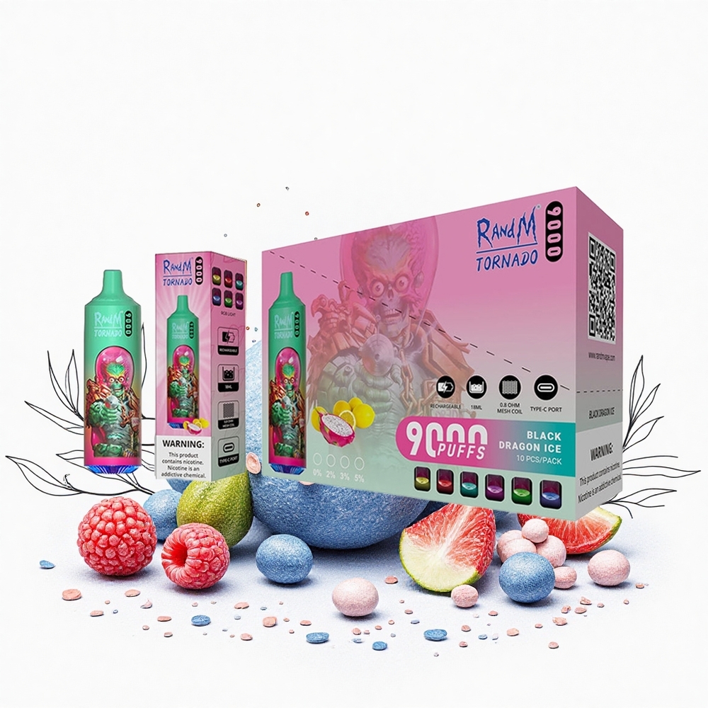 RandM Fumot Tornado 9000 Puffs Kék Ribizli Kush 18 mL E-liquid és 850 mAh Akkumulátor Hungary Vapes