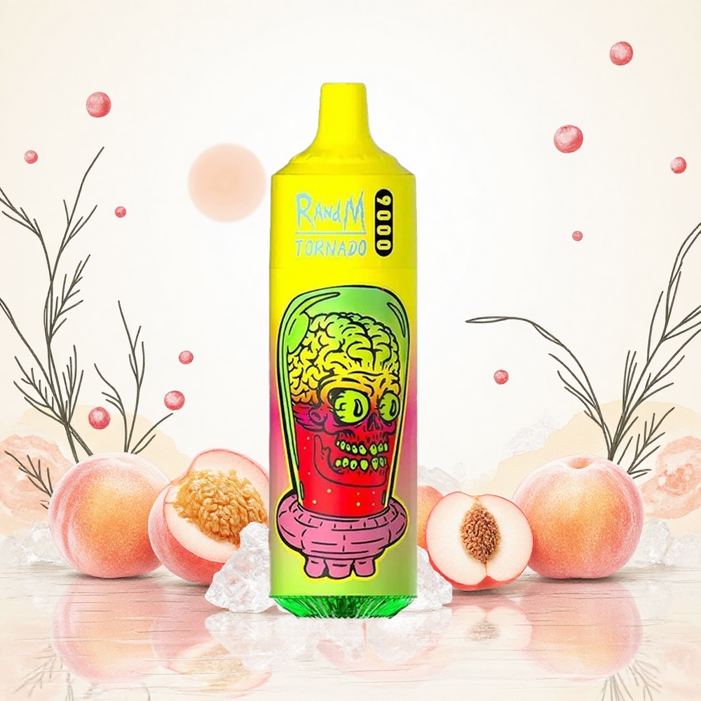 RandM Fumot Tornado 9000 Puffs Nyári Barack Jég 18 mL E-liquid és 850 mAh Akkumulátor Hungary Vapes