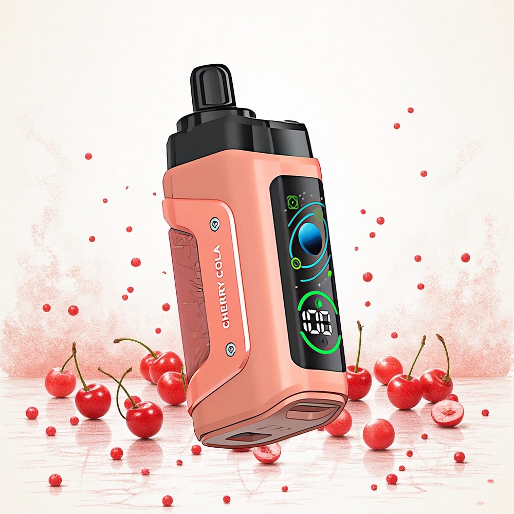Razz Bar 45000 Puffs Eldobható E-szigaretta Cseresznyes Kóla 10 Ohm Mesh Coil és Állítható Légáramlás Hungary Vapes