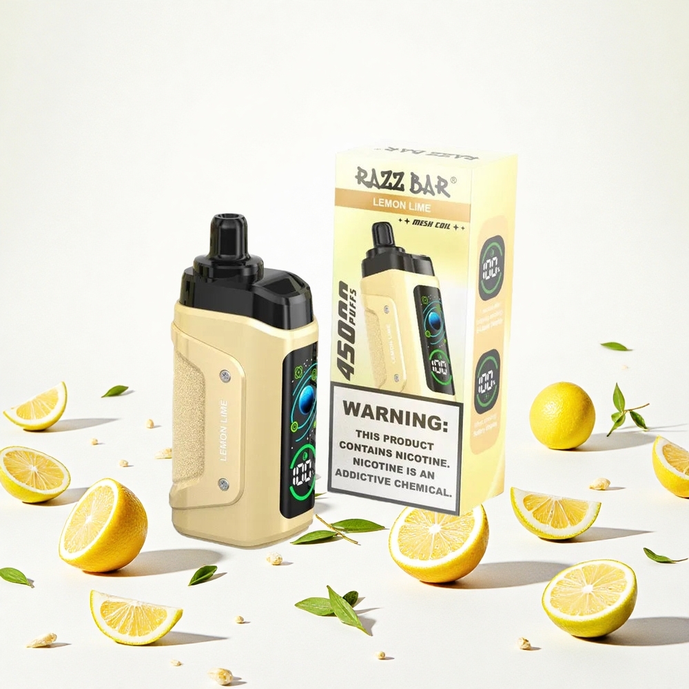 Razz Bar 45000 Puffs Eldobható Vape Citrom Lime 10 Ohm Mesh Coil 20 mg/ml Nikotin Hungary Vapes