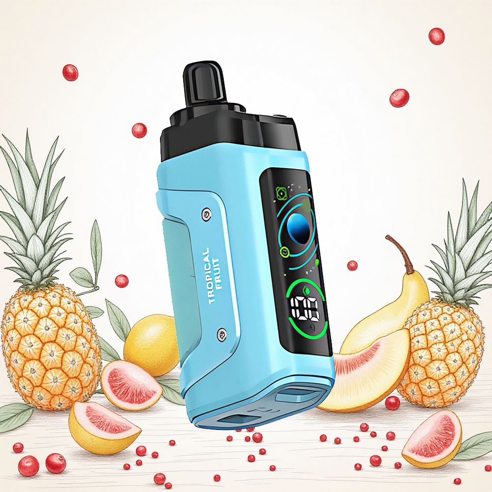 Razz Bar 45000 Puffs Eldobható Vape Trópusi Gyümölcs 10 Ohm Mesh Coil és 20 mg/ml Nikotinerősség Hungary Vapes