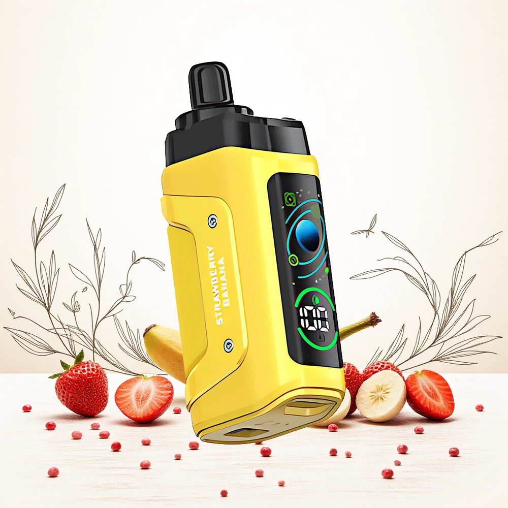 Razz Bar 45000 Puffs Elszívható E-cigaretta Eper Banán 10 Ohm Mesh Coil és 20 mg/ml Nikotin Erősség Hungary Vapes