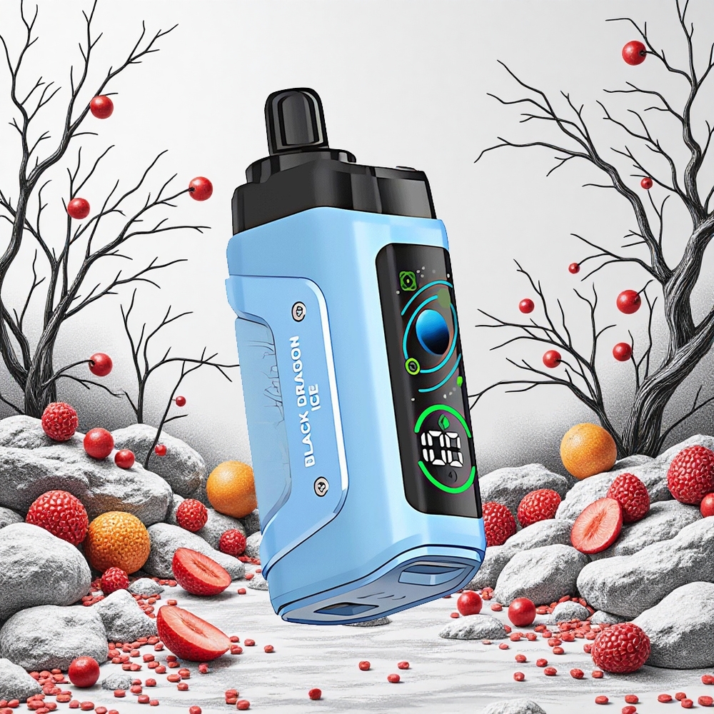 Razz Bar 45000 Puffs Fekete Sárkány Jég 10 Ohm Mesh Coil 20 mg/ml Nikotinerősség Hungary Vapes