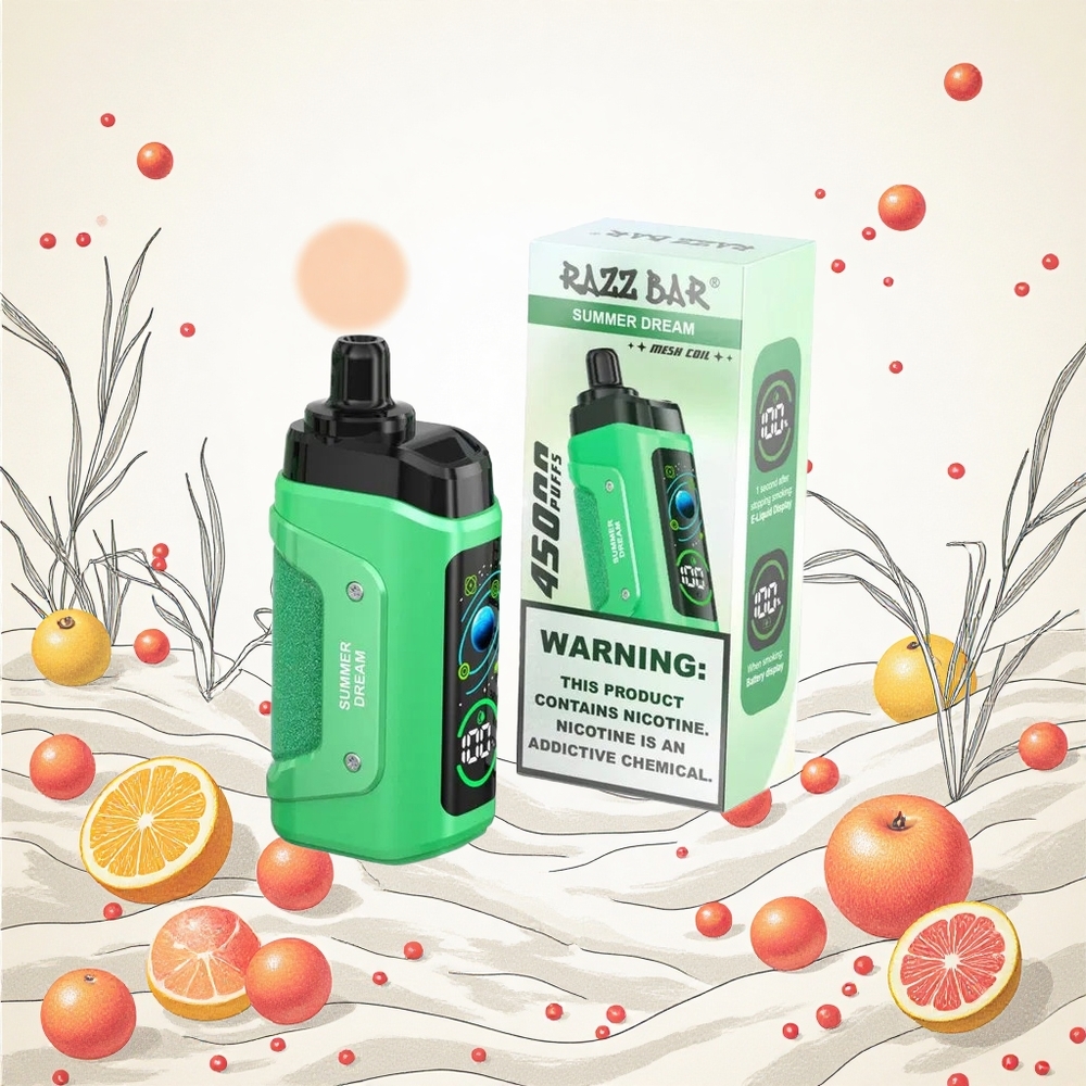 Razz Bar 45000 Puffs Nyári Álom Eldobható Vape 10 Ohm Mesh Coil 20 mg/ml Nikotinerőség Hungary Vapes