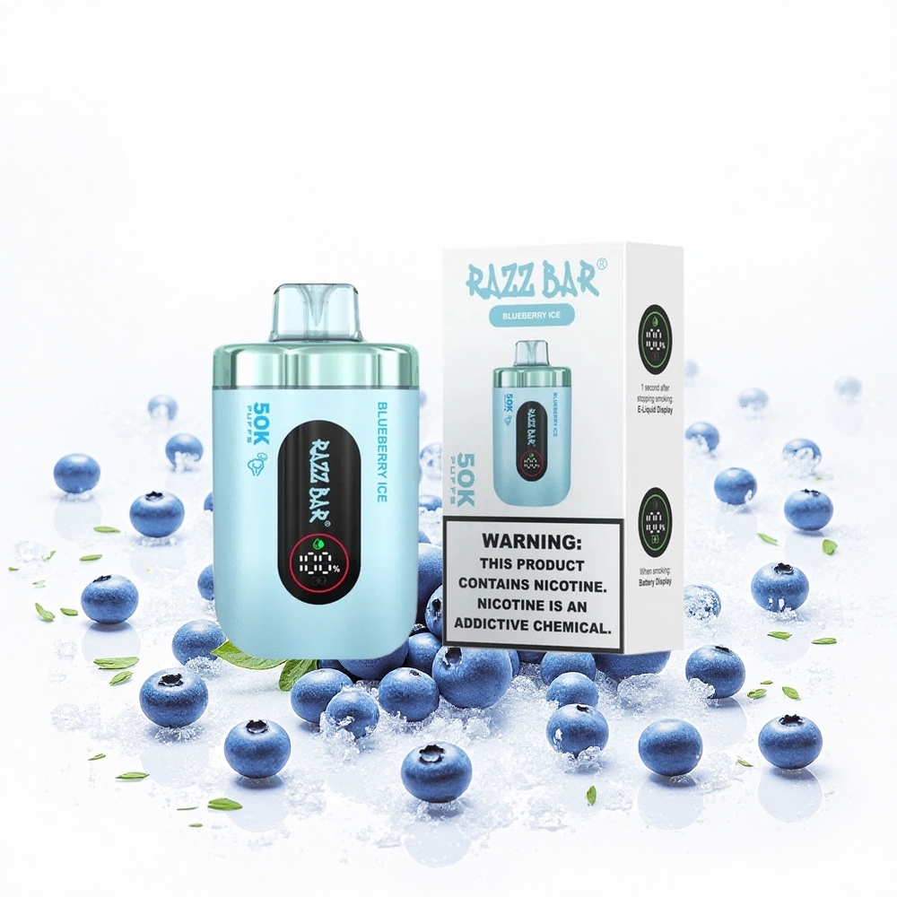 Razz Bar 50000 Puffs Eldobható Vape Áfonya Jég 10 Ohm Mesh Coil Type-C Hungary Vapes