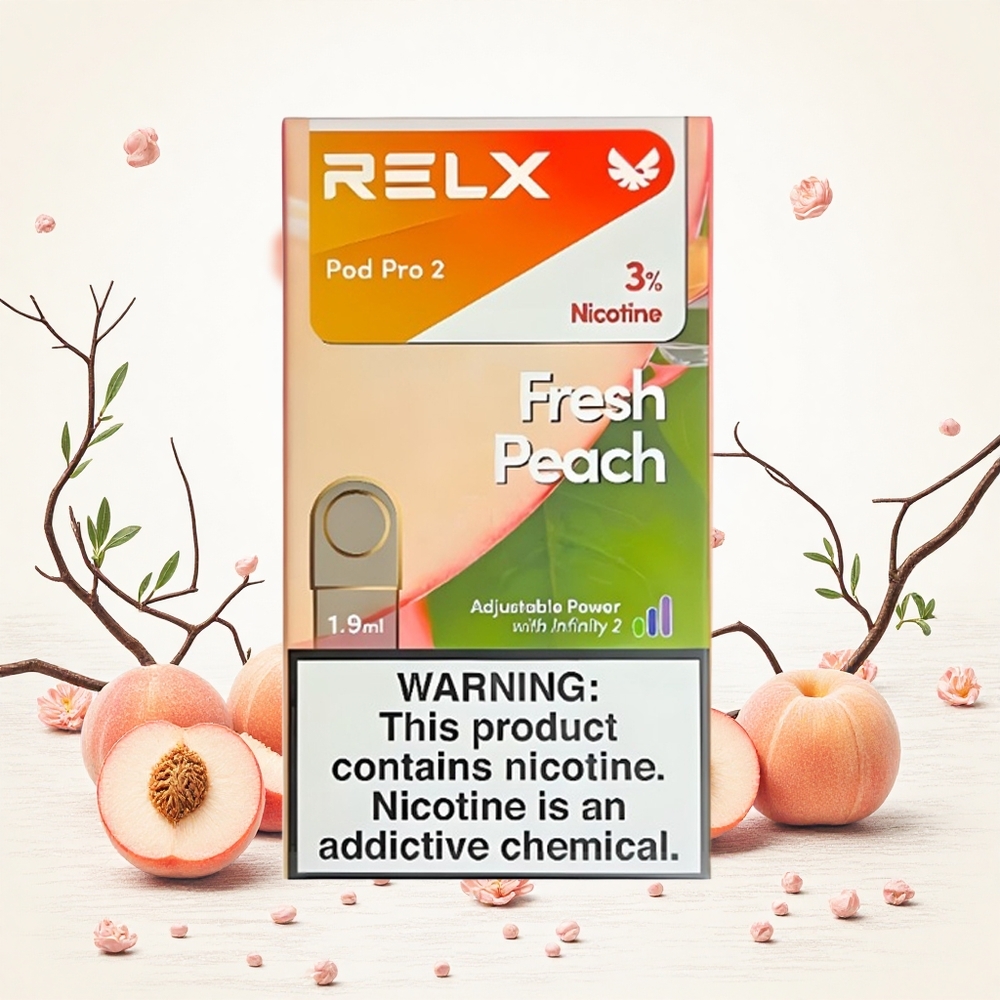 Relx Pod Pro 2 600 Puffs Friss Őszibarack 3 Nikotintartalom 19ml Vape Kapacitás Hungary Vapes