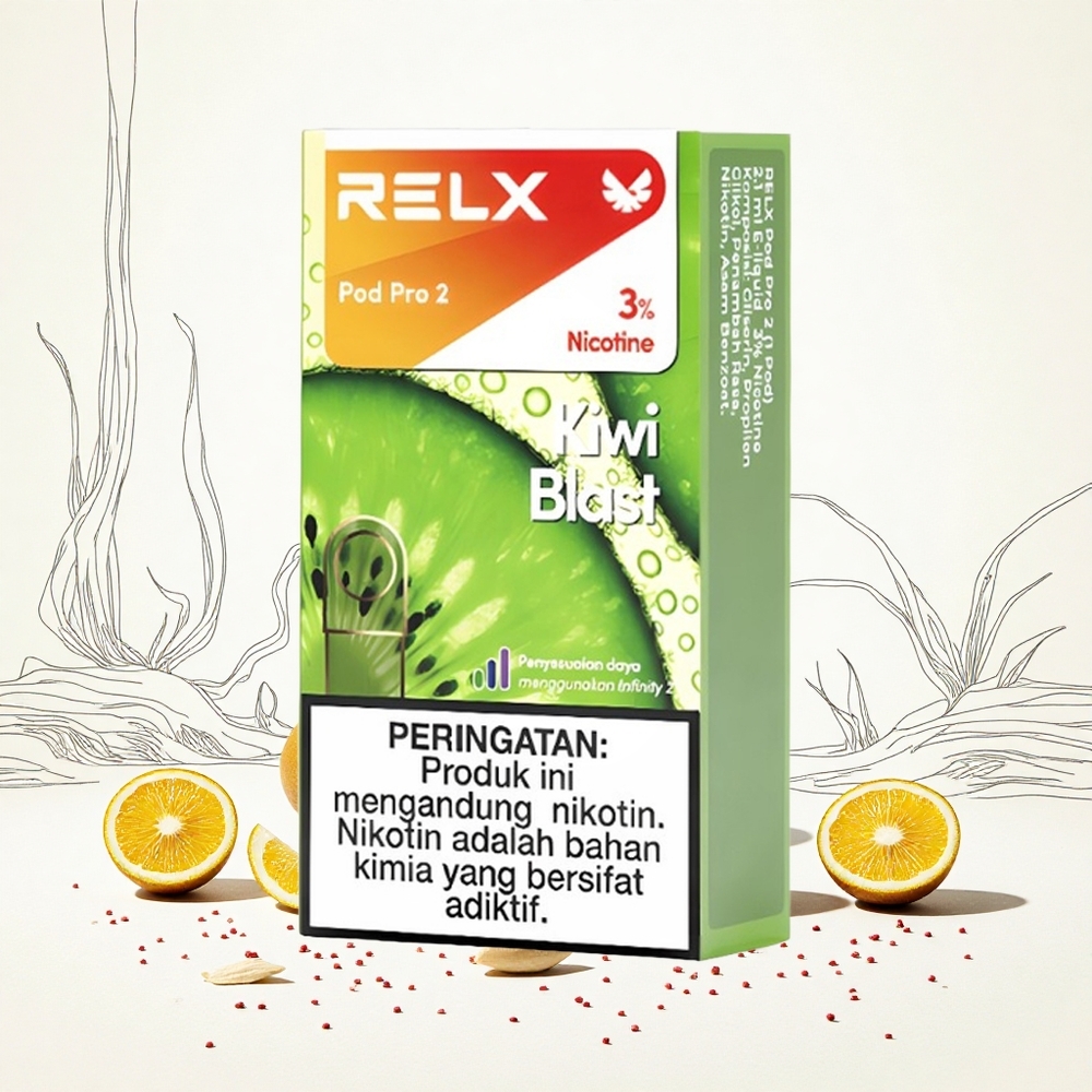 Relx Pod Pro 2 600 Puffs Kivi Robbanás 19ml e-liquides tartály Nikotintartalom 3 Hungary Vapes