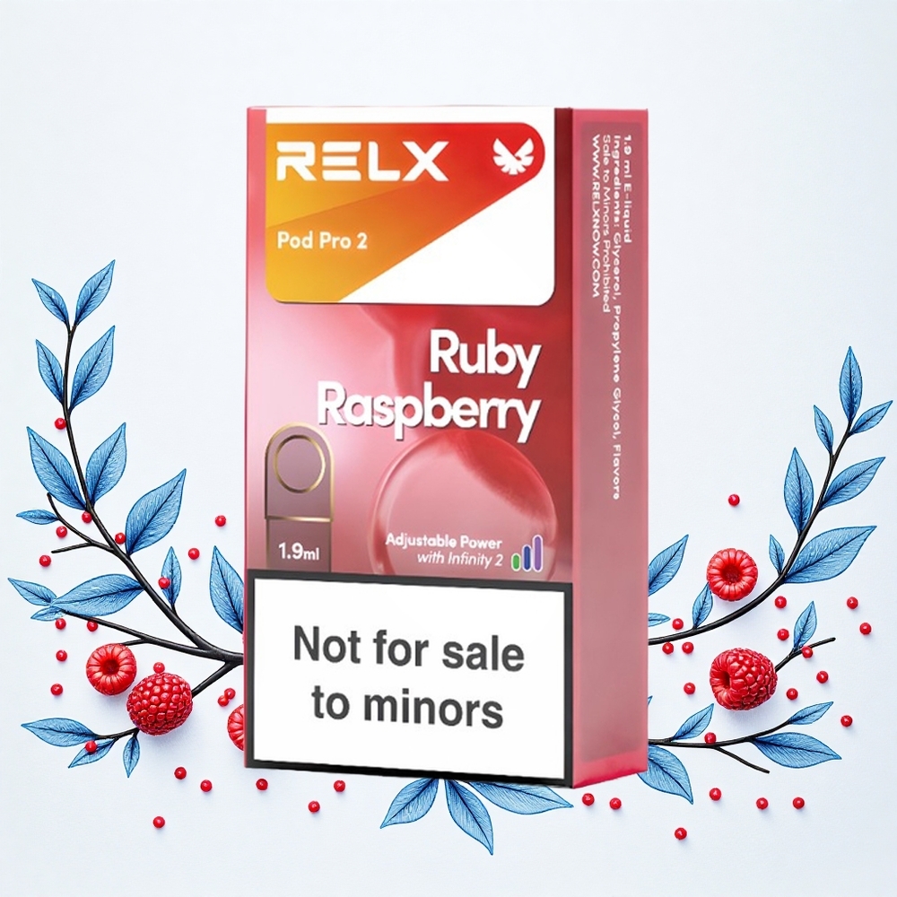 Relx Pod Pro 2 600 Puffs Kék Málna Aromájú 0 Nikotin 19ml Tartály Hungary Vapes