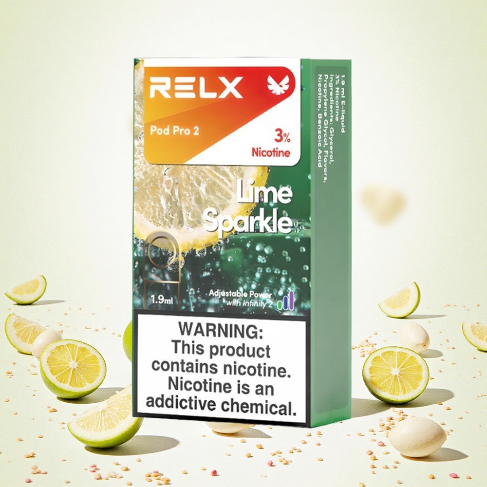 Relx Pod Pro 2 600 Puffs Mészvirág (Lime Sparkle) Nikotintartalom 3 Gőzkapacitás 19ml Hungary Vapes