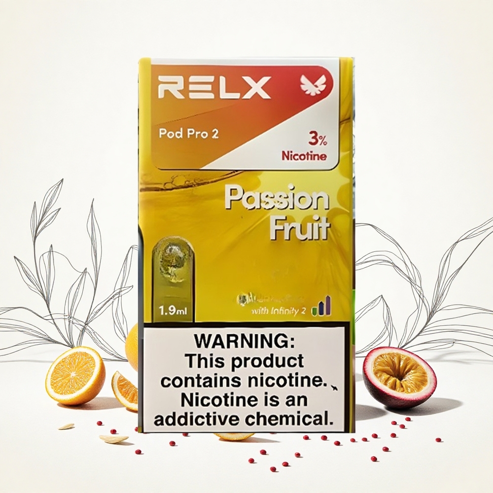 Relx Pod Pro 2 600 Puffs Passiógyümölcs Nicotine Tartalom 3 Vape Kapacitás 19ml Hungary Vapes