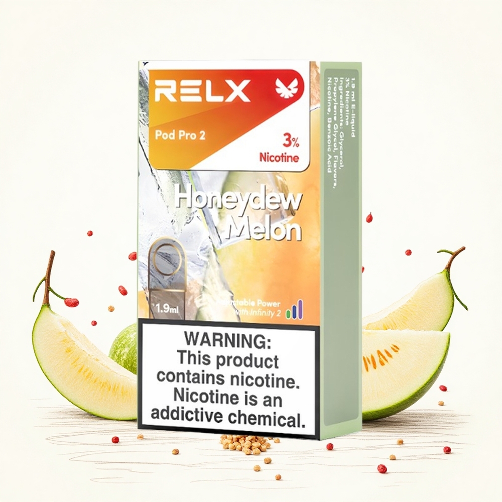 Relx Pod Pro 2 600 Puffs Sárgadinnye Íz Kombináció Nikotintartalom 3 Párologtató Kapacitás 19ml Hungary Vapes