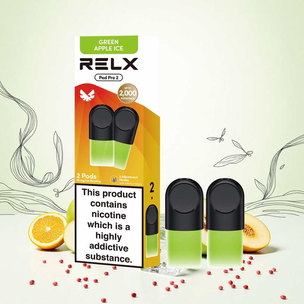 Relx Pod Pro 2 600 Puffs Zöldalma Jég Nikotintartalom18 Hungary Vapes