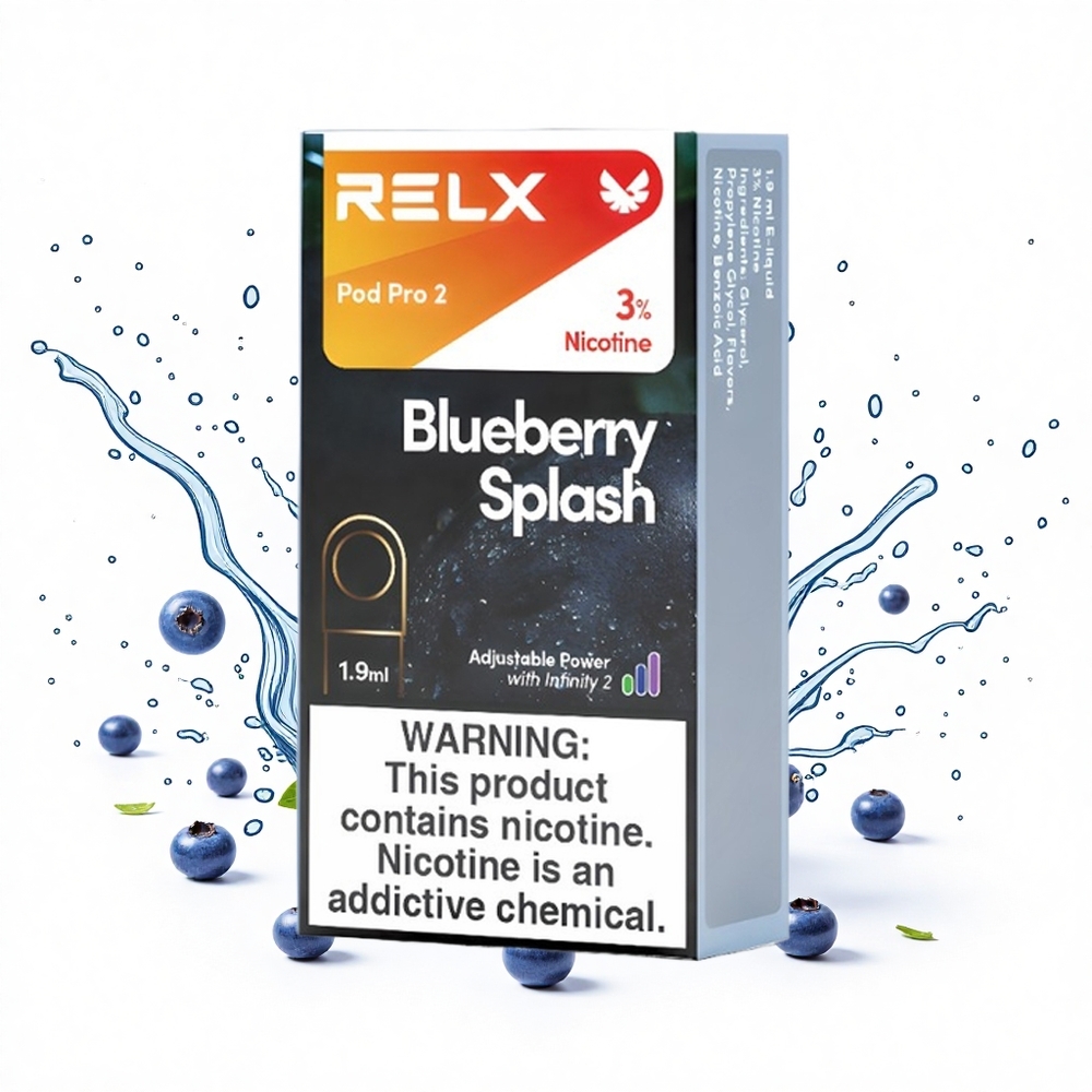 Relx Pod Pro 2 600 Puffs Áfonya Splash 3 Nikotintartalom 19ml Vape Kapacitás Hungary Vapes