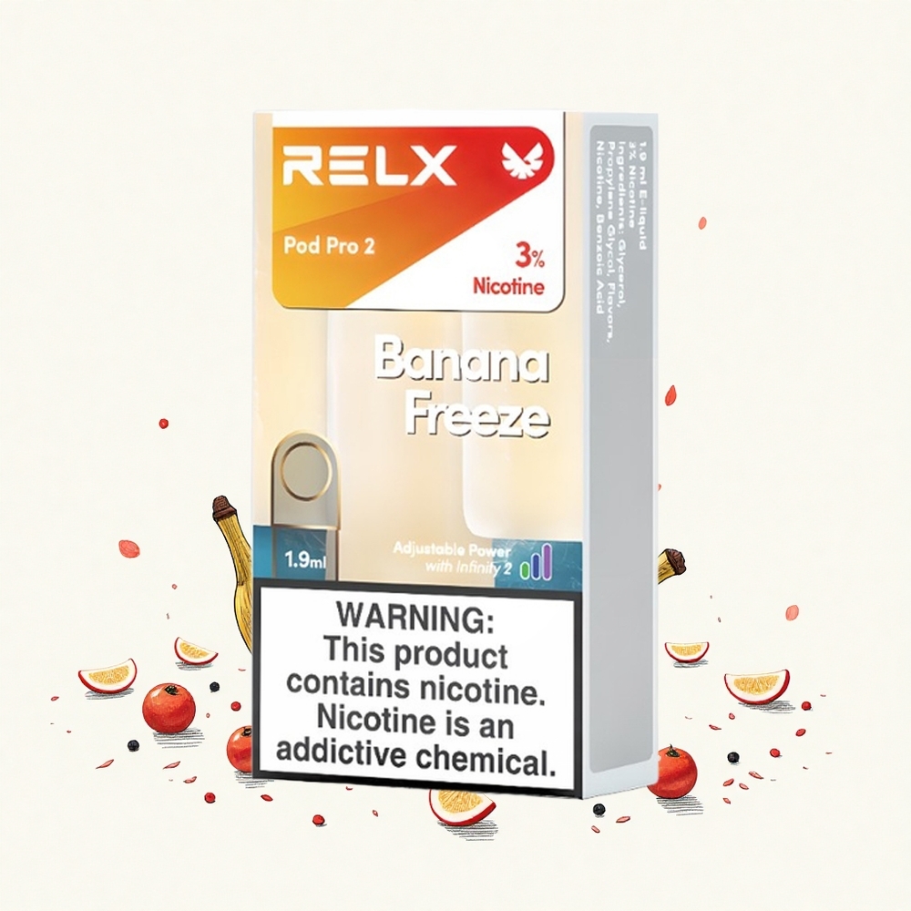 Relx Pod Pro 2 600 szippantás Banán Fagy 3 Nikotin 19ml Tartály 3 Feszültségbeállítás Hungary Vapes