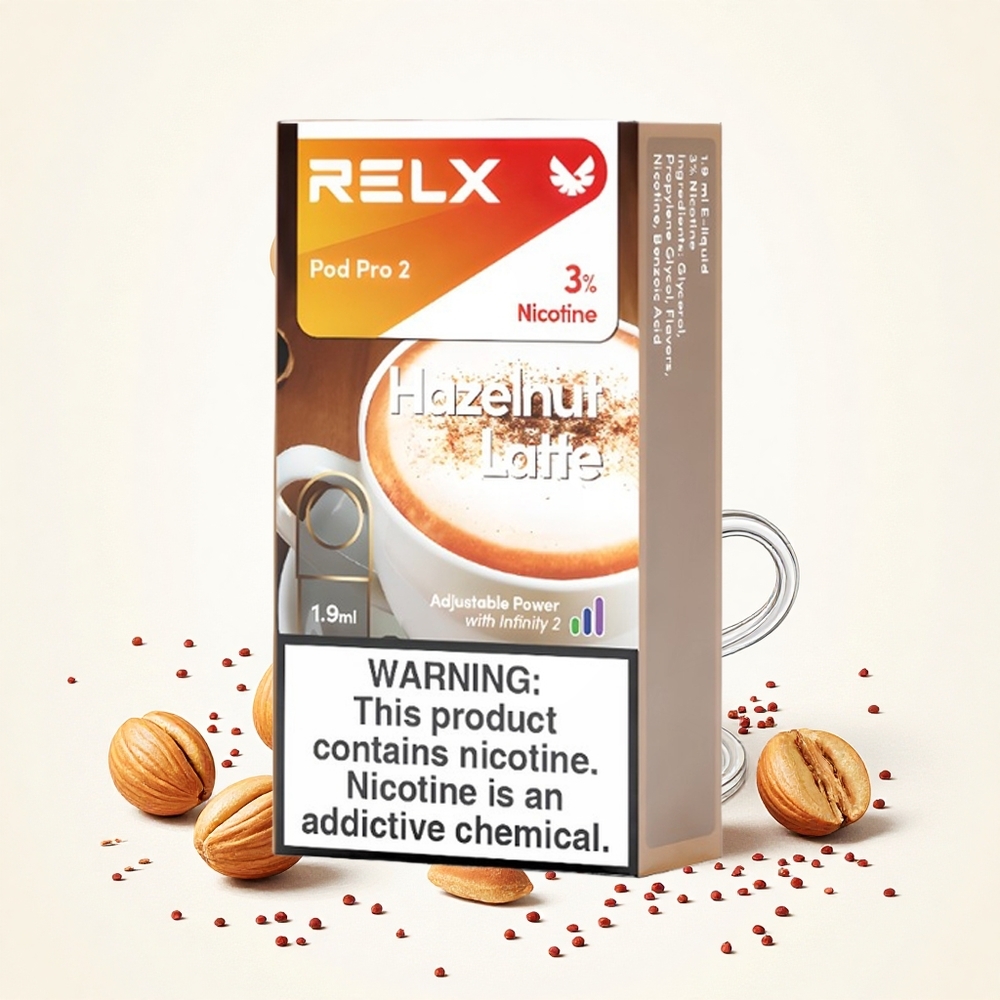 Relx Pod Pro 2 600 Puffs Mogyorós Latte 3% nikotintartalom, 1.9ml e-liqued tartály Hungary Vapes